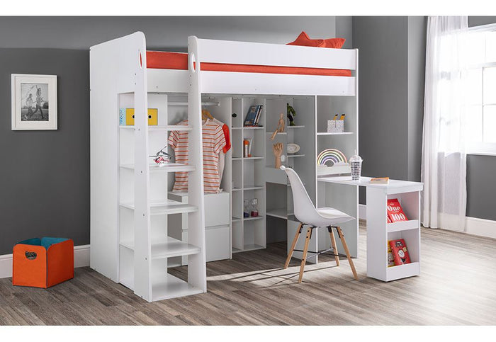 Julian Bowen Aurora Pure White High Sleeper Bed