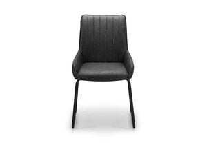 Julian Bowen Soho Antique Black with Faux Leather Dining Chair (5635536388262)