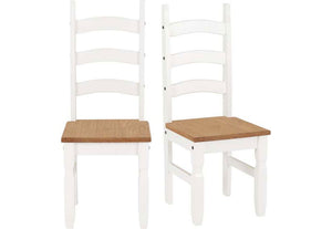Seconique Corona Distressed Waxed Pine Grey and White Dining Chair (5780959396006)