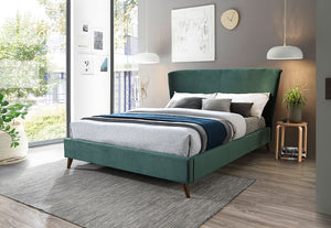 Birlea Rowan Green and Grey Upholstered Fabric Bed Small Double, Double, King (5597436280998)