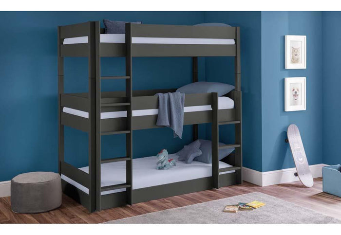 Julian Bowen Trio Grey Anthracite Surf White Triple Sleeper Bunk Bed