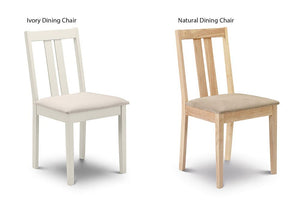 Julian Bowen Rufford Solid Wood Natural and Ivory Dining Chair (5634016477350)