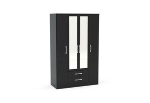 Birlea Lynx High Gloss 4 Door 2 Drawer with Mirror Wardrobe (5600549666982)