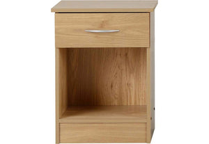 Seconique Bellingham Oak Veneer 1 Drw Bedside Table/Nightstand/Bedside Cabinet (5733979160742)