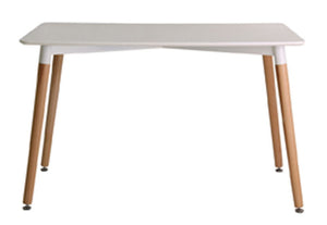 LPD Furniture Fraser Beech and Black, Grey, White Rectangular Dining Table (6169569034414)