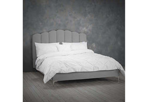 LPD Furniture Willow Pink &Silver Velvet Upholstered Fabric Bed Double King Size (6164265533614)