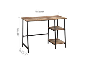 Birlea Urban Rustic Wood Effect with Black Metal Frame Study Desk (5596213477542)