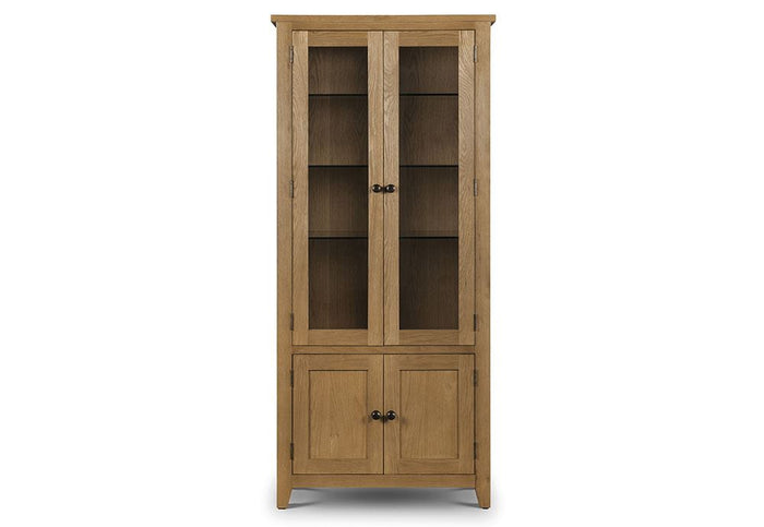 Julian Bowen Astoria Waxed Oak 4 Door Display Cabinet