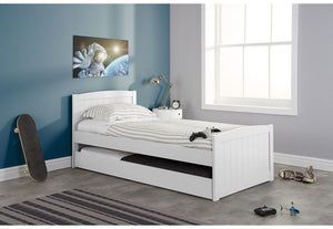 Birlea Beckton Grey White Wooden Bed w/Pull Out Trundle & Comfort Care Mattress (5626855915686)