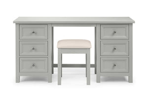 Julian Bowen Maine Surf White and Dove Grey Solid Pine Dressing Table Stool (6563311354030)