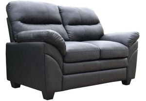 Seconique Capri Black, Charcoal and Grey Faux Leather 3 Seater & 2 Seater (5741454688422)