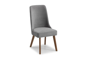 Julian Bowen Huxley Walnut and Dusk Grey Chenille Dining Chair (5635501195430)