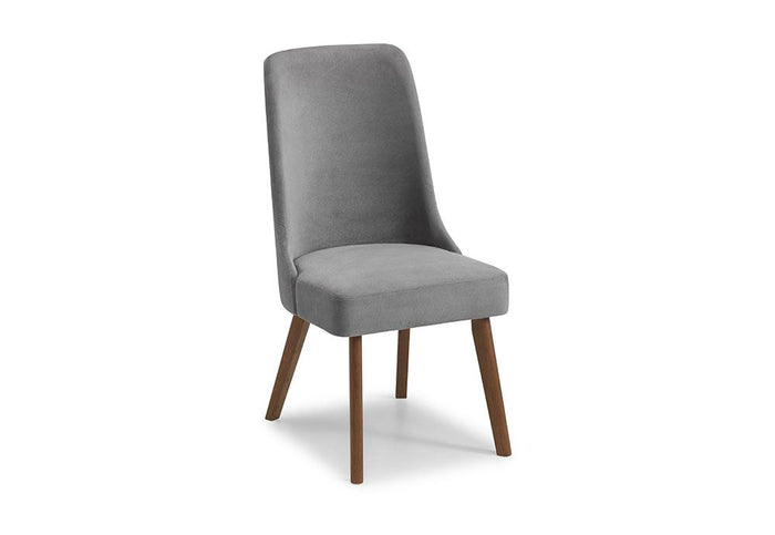 OSD Huxley Walnut and Dusk Grey Chenille Dining Chair (Set of 2)