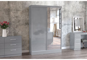 Birlea Lynx High Gloss 2 Door Sliding Mirror Wardrobe (5600546324646)