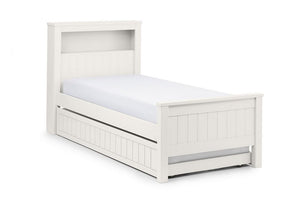Julian Bowen Maine Surf White and Dove Grey Pine Bookcase Wooden Bed 3FT Single (5641725214886)