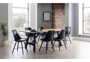 Julian Bowen Hockley Black and Oak Rectangular Dining Table (5805883097254)