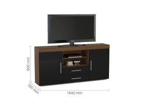 Birlea Edgeware Black Walnut &Black White White & Grey 2 Door 2 Drawer Sideboard (5600650068134)