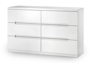 Julian Bowen Manhattan White 3 Drawer 3 + 2 Drawer 5 Drw Tall 6 Drw Wide Chests (5642834182310)