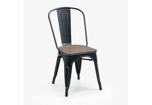 Julian Bowen Grafton Mocha Elm Metal Dining Chair (7582843076782)