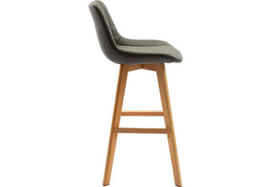 Seconique Brisbane Grey and Mustard Faux Leather Bar Chair Set of 2 (5741436502182)