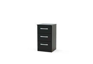 Lynx Black Gloss Bedroom Furniture Wardrobe Chest Bedside by Birlea (6770584944814)