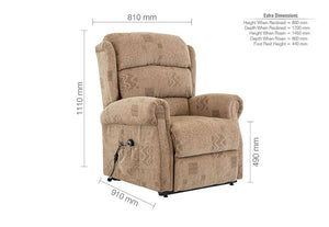 Birlea Manhattan Wheat Polyester Upholstered Fabric Rise and Recliner Chair (5596124184742)