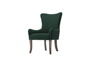 Birlea Ellis Wingback Green, Grey and Midnight Blue Upholstered Fabric Chair (5600657506470)