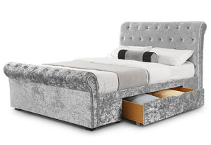 Julian Bowen Verona Silver 2 Drw Fabric Upholstered Ottoman Bed Double King Size (6600305606830)