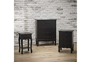 LPD Furniture Antoinette Black and White 3 Drawer Chest (6113121829038)
