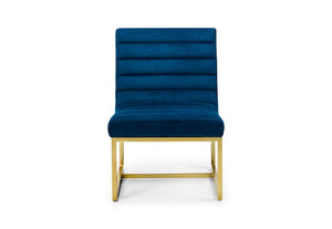 Julian Bowen Bellagio Blue Velvet with Gold Frame Upholstered Accent Chair (5801715237030)