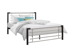 Birlea Faro Black & Silver Metal Bed 3FT Single,4FT Small Double and 4FT6 Double (5597591601318)