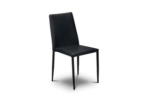 Julian Bowen Jazz Black, White and Stone Faux Leather Dining Chair (5633964474534)
