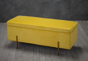 LPD Lola Grey Mustard Pink & Teal Velvet Storage Ottoman Bench (6169626902702)