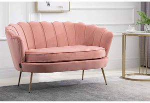 Birlea Ariel Blue and Coral Retro Upholstered Fabric Sofa 2 Seater, 1 Seater (5690512801958)