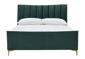 Birlea Clover Green and Grey Upholstered Fabric Bed Small Double, Double, King (5544927920294)