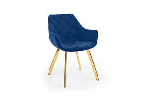 Julian Bowen Lorenzo Grey & Blue Velvet Cantilever Dining Chair (7582899175598)