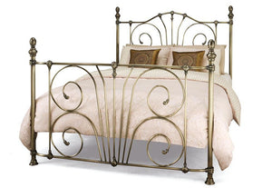 Serene Jessica Antique Brass Antique Nickel Metal Bed 4FT6 Double 5FT King Size (7016874016942)