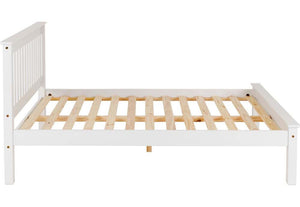 Seconique Monaco White Low Foot End Wooden Bed 5FT King Size (5756188885158)