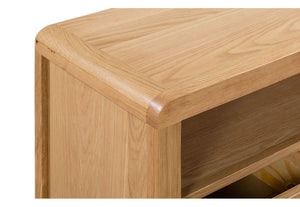 Julian Bowen Curve Soild Oak 3 Drawer 1 Shelf TV Unit (5805854458022)