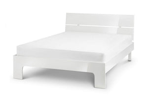 Julian Bowen Manhattan White High Gloss Wooden Bed 4FT6 Double 5FT King Size (5641732325542)