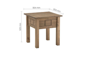 Birlea Santiago Distressed Waxed Finish Solid Pine Lamp Table (5596196765862)