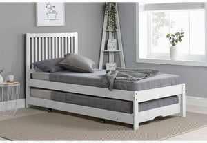 Birlea Buxton Pine & White Wooden Guest Bed w/ Comfort Care Mattress Single (5698005401766)