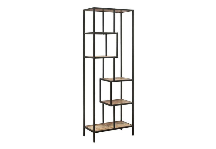 Birlea Urban Rustic Wood Effect with Black Metal Frame Tall Shelving Unit