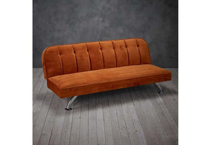 LPD Brighton Green, Grey, Orange, Pink Velvet Fabric Vintage Style Sofa Bed (6579740737710)