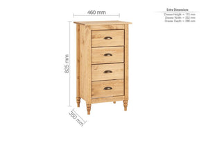 Birlea Pembroke Solid Pine 3 Over 2 Drawer Chest, 4 Dawer Chest & 6 Drawer Chest (5600474300582)