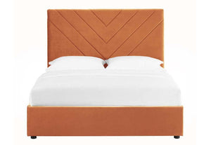 LPD Islington Blue Green & Orange Upholstered Fabric Bed Double King Size (6164079673518)