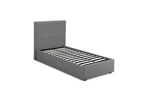 LPD Furniture Lucca Beige & Grey Upholstered Fabric Bed Single Double King Size (6164259045550)