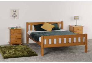 Seconique Carlow Solid Antique Pine Wooden Bed 3FT Single-90cm 4FT6 Double-135cm (5669317804198)