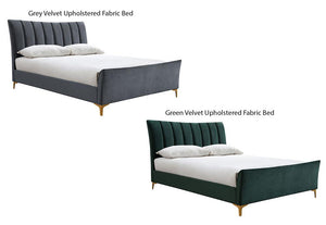 Birlea Clover Green and Grey Upholstered Fabric Bed Small Double, Double, King (5544927920294)