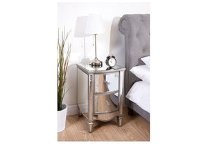 Birlea Elysee Mirrored Glass 2 Drawer Bedside Table/ Nightstand/ Bedside Cabinet (5595942092966)